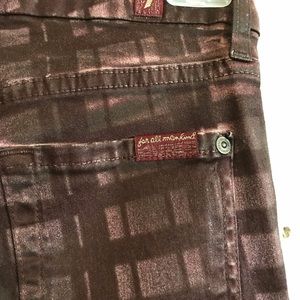 7 For All Mankind Skinny Plaid Coated Jeans